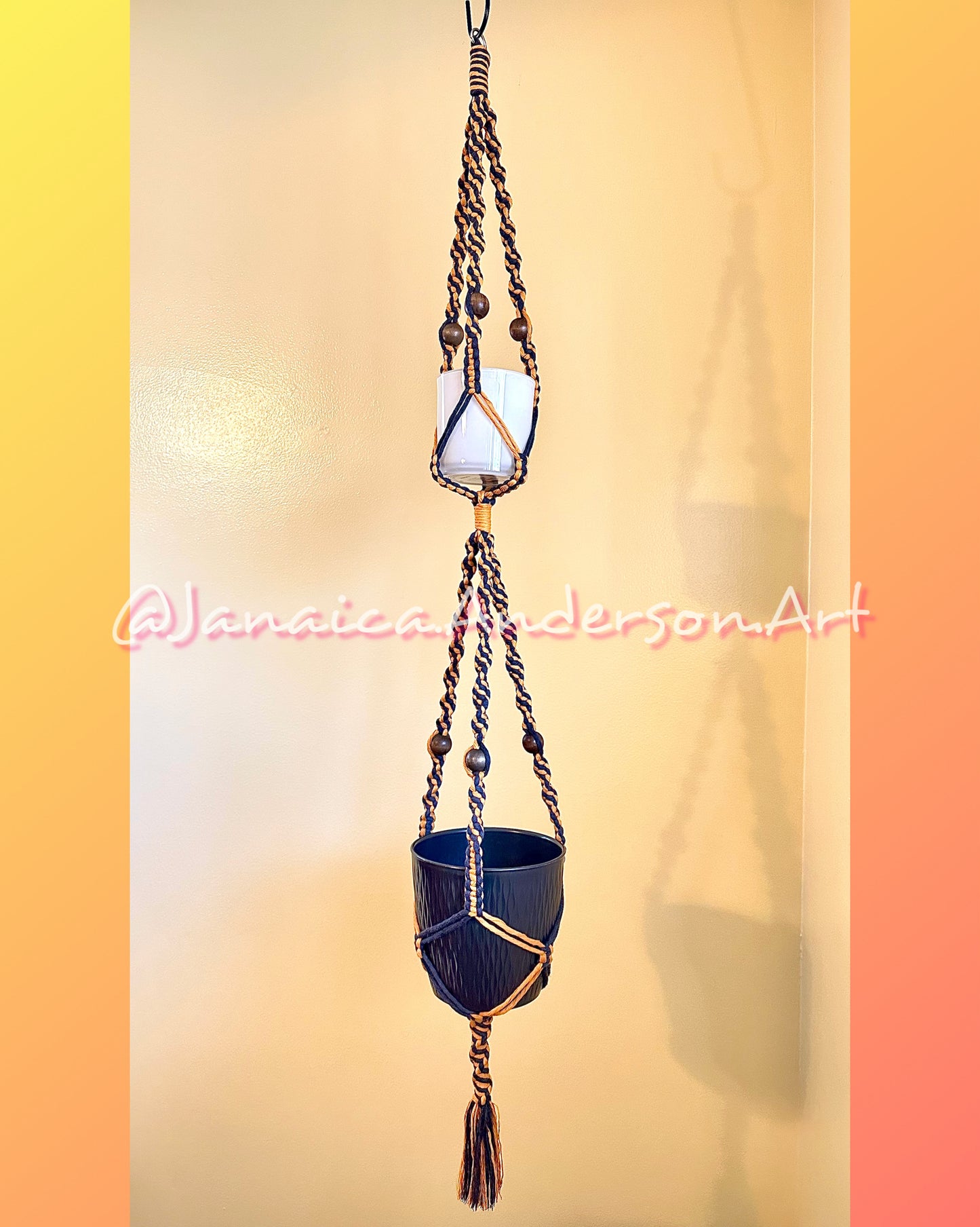 Macramé Double Plant Hanger No.1