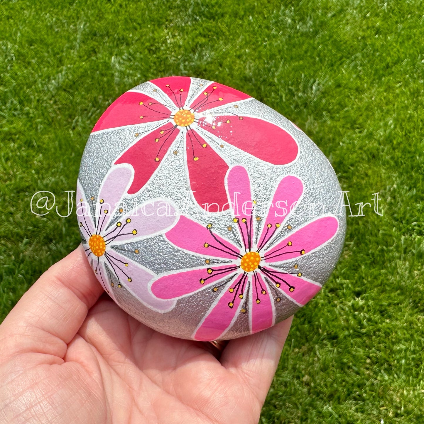 Flower Power No.6 - Hand Painted Stone