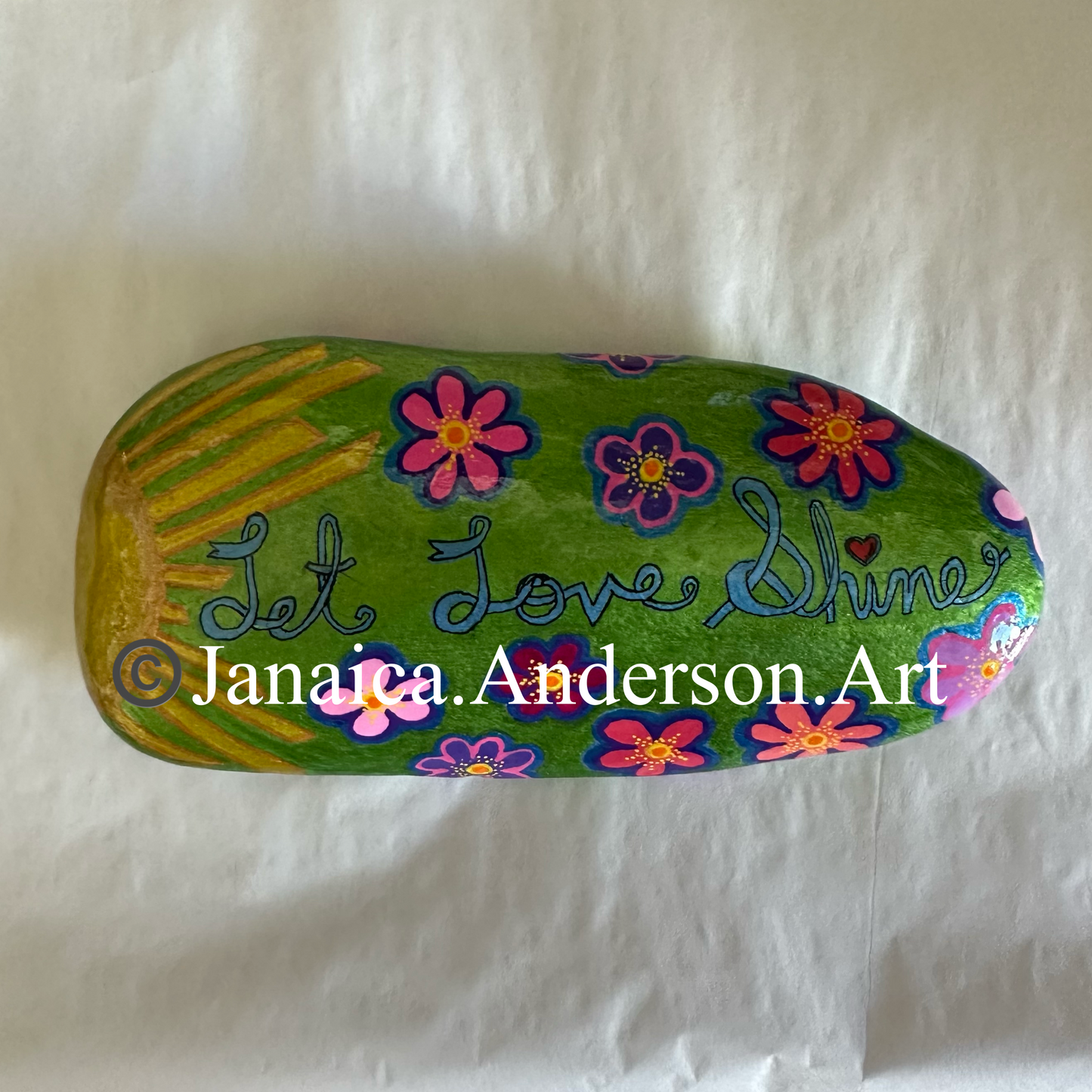 Let Love Shine - Hand Painted Stone
