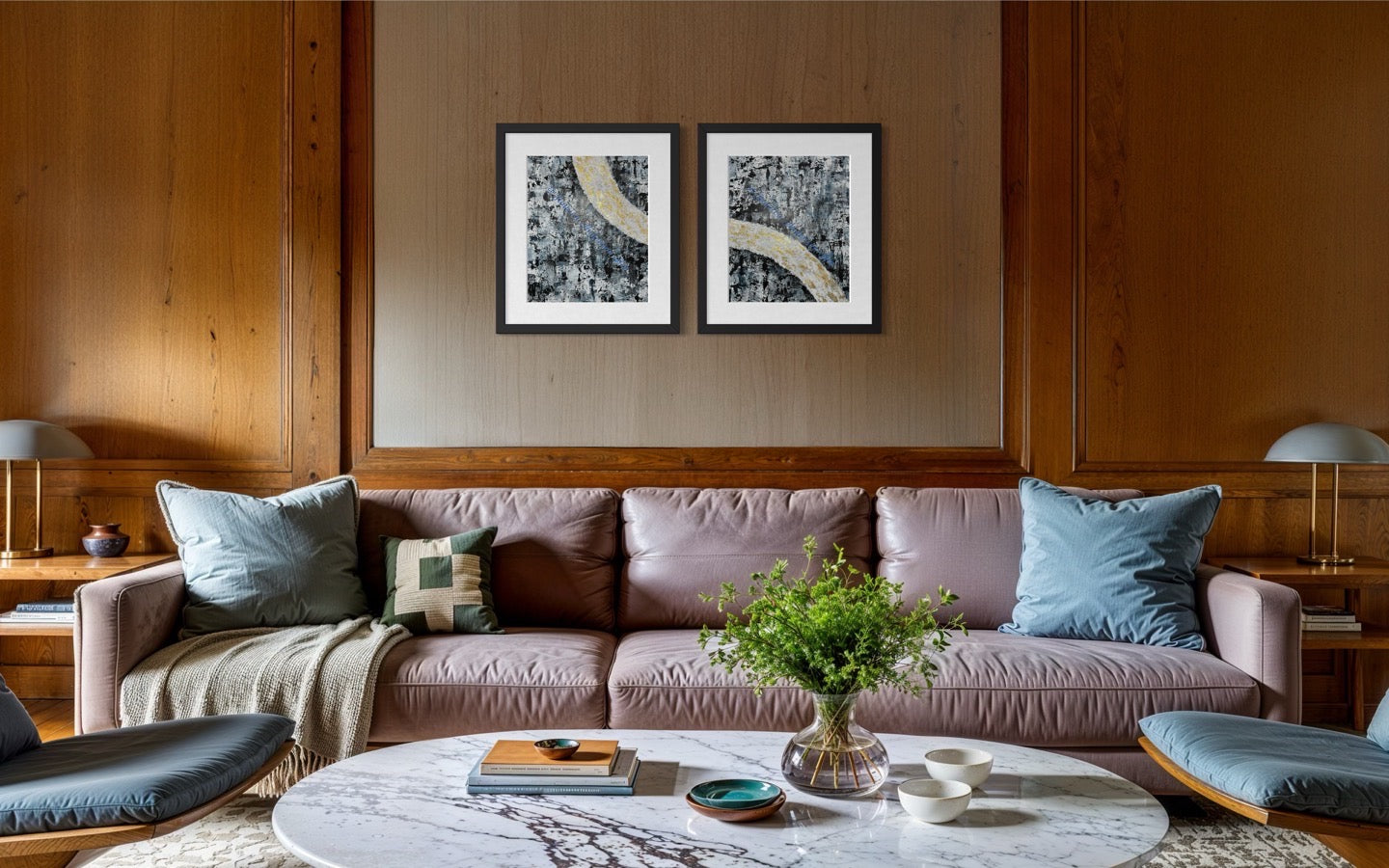 Midnight Stroll-Diptych