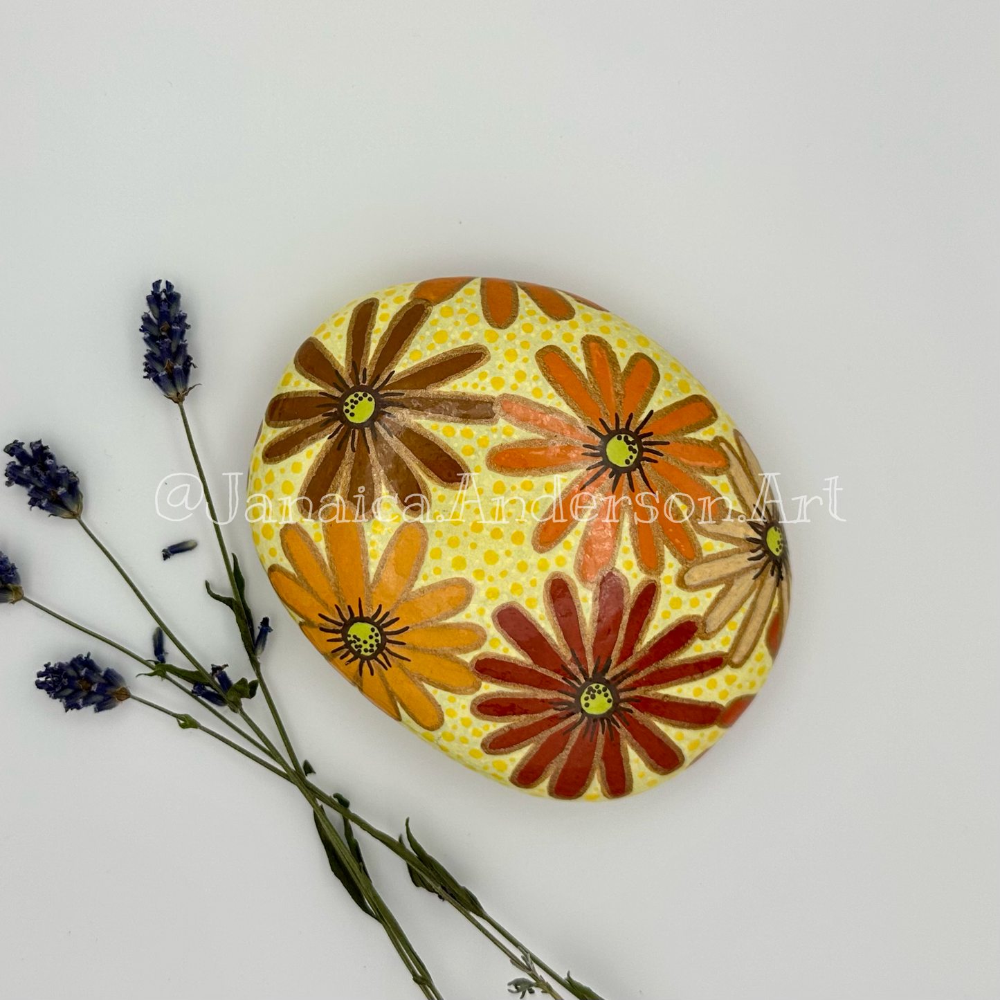 Flower Power No.7 - Hand Painted Stone