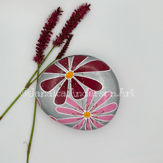 Flower Power No.6 - Hand Painted Stone