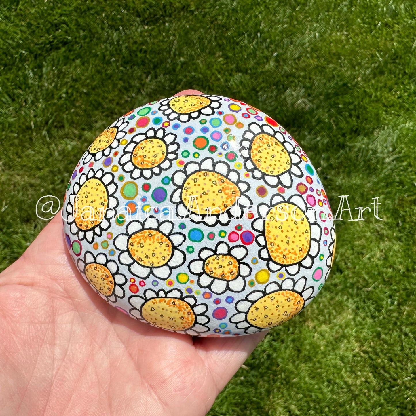 Flower Power No.5 - Hand Painted Stone