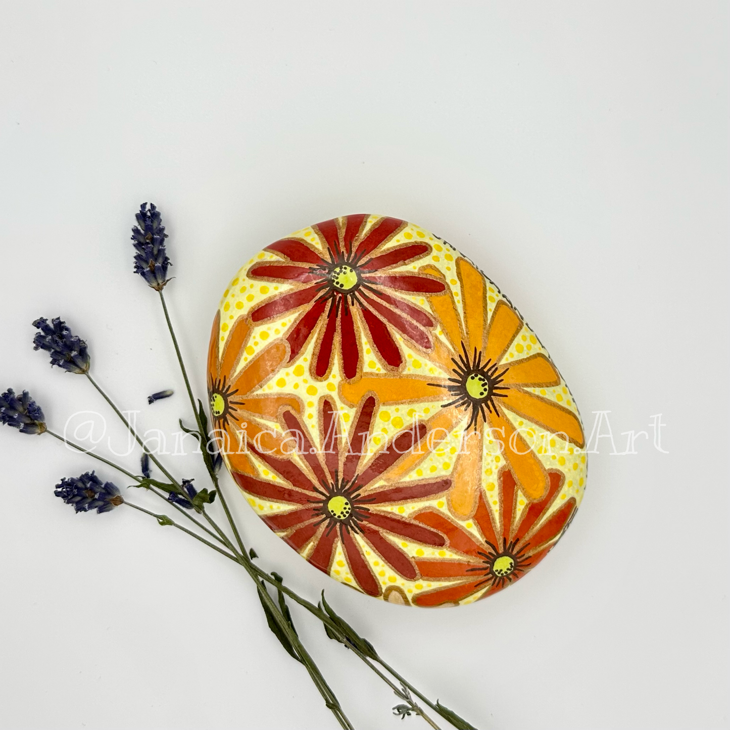 Flower Power No.7 - Hand Painted Stone