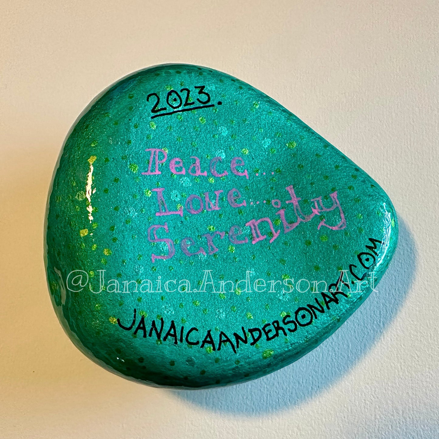 Peace, Love & Serenity - Hand Painted Stone