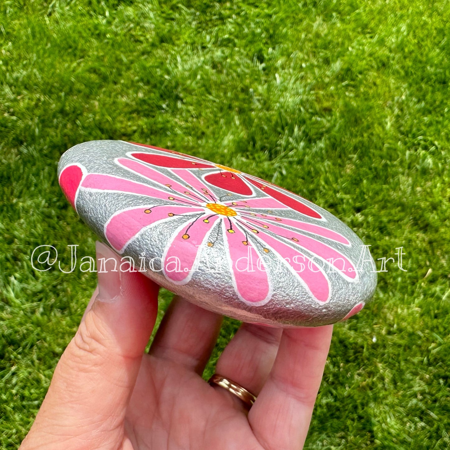 Flower Power No.6 - Hand Painted Stone