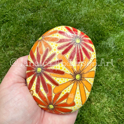 Flower Power No.7 - Hand Painted Stone