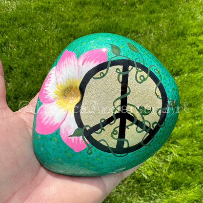 Peace, Love & Serenity - Hand Painted Stone