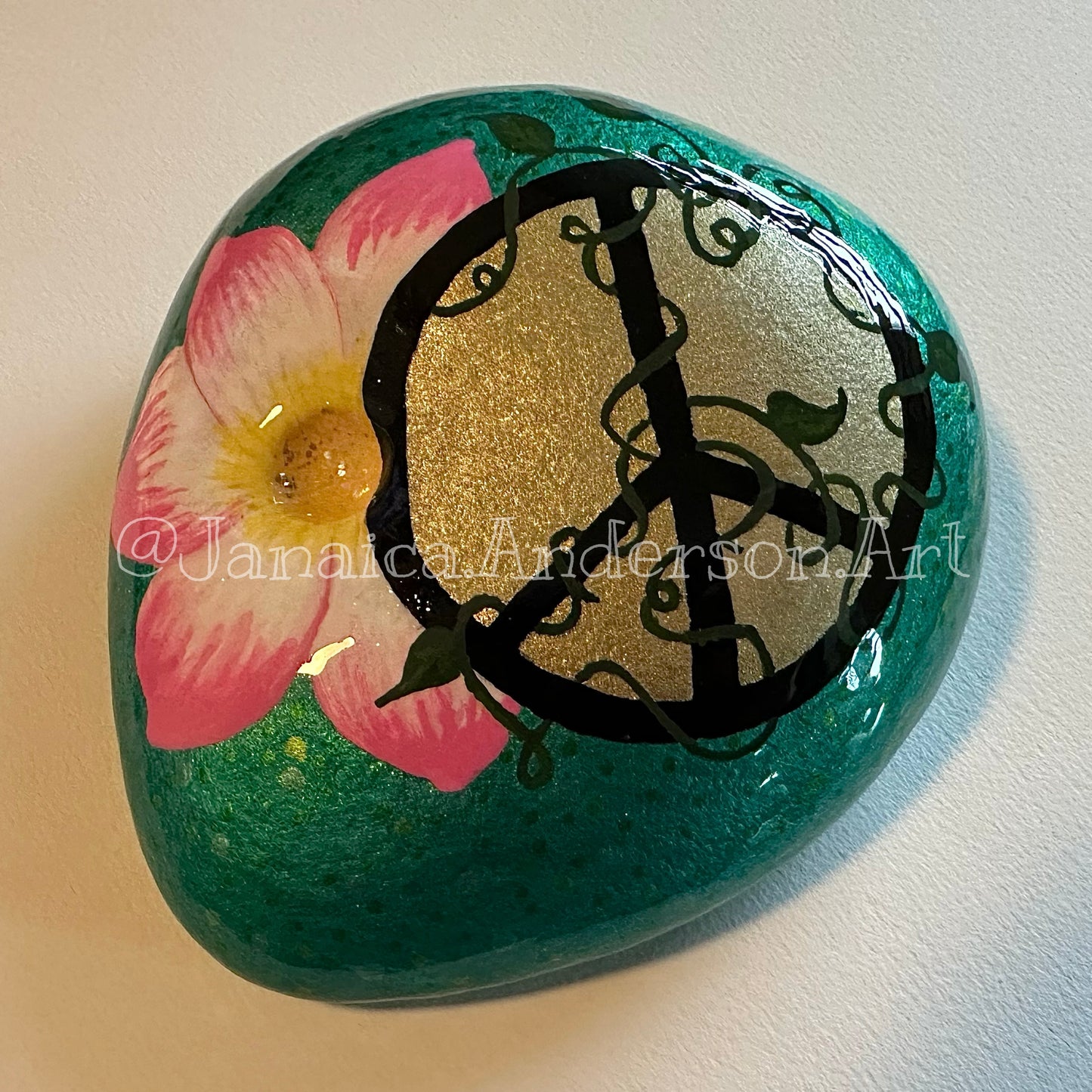 Peace, Love & Serenity - Hand Painted Stone