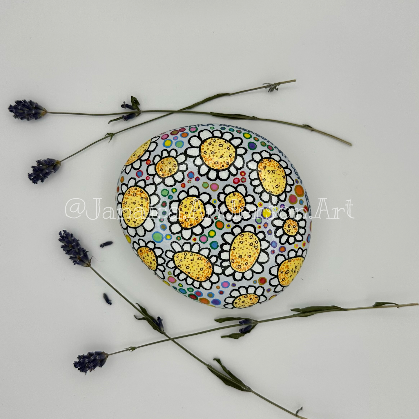 Flower Power No.5 - Hand Painted Stone