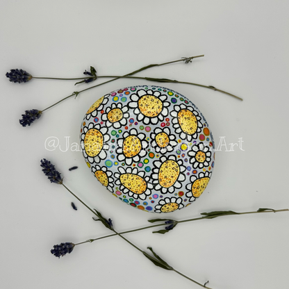 Flower Power No.5 - Hand Painted Stone