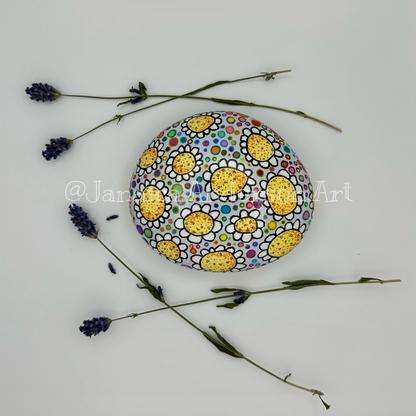 Flower Power No.5 - Hand Painted Stone