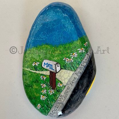 COMMISSION-Bloom Where You Are Planted No.2 - Hand Painted Stone