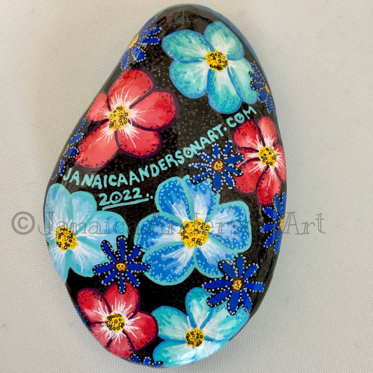 COMMISSION-Bloom Where You Are Planted No.2 - Hand Painted Stone