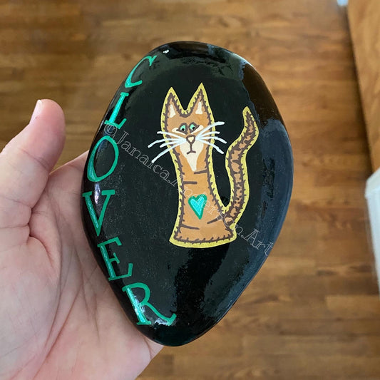 COMMISSION-Clover Memorial Hand-Painted Stone